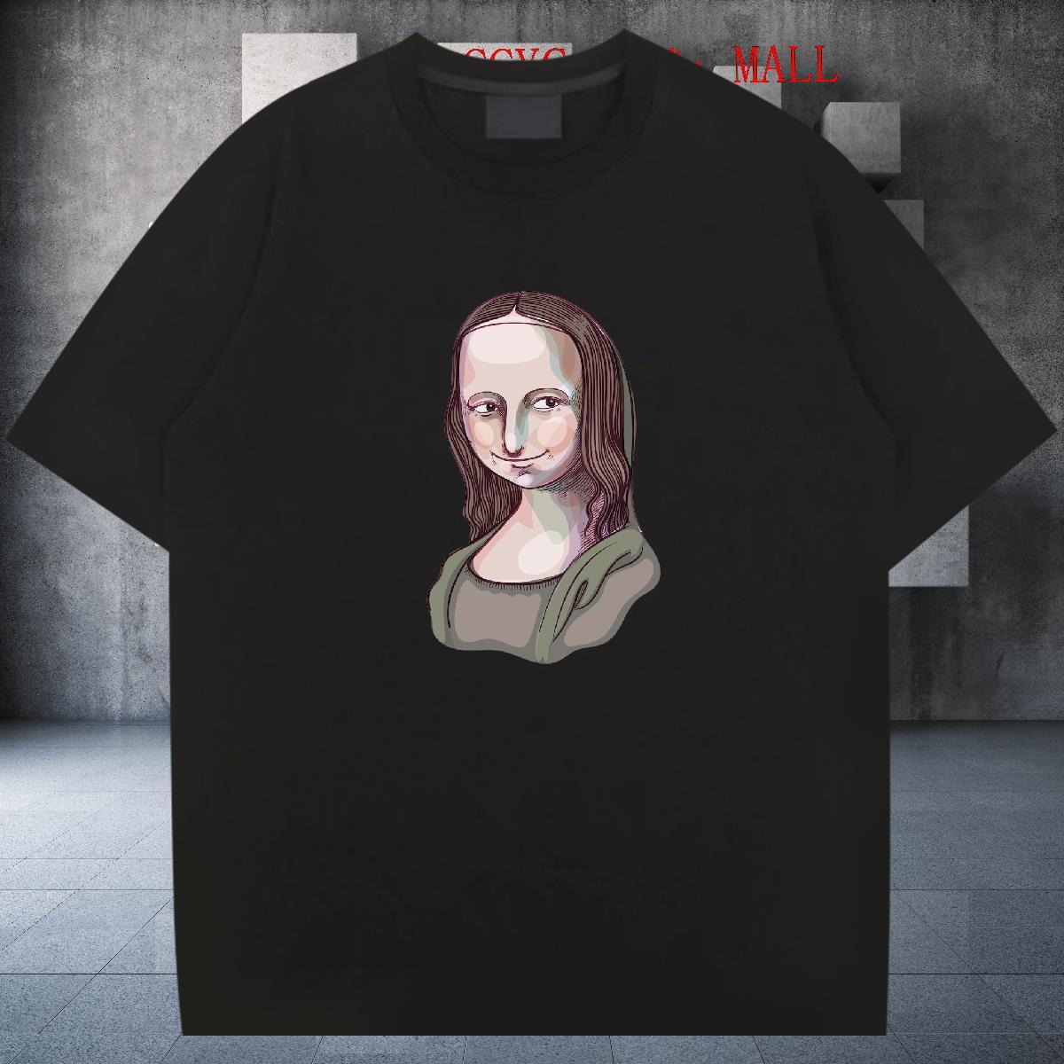 Designer portrait T Shirts Men Daily Outfit Tshirts 230g Cotton Classic O-Neck Short Sleeve Custom Print Oversized Tees Shirts