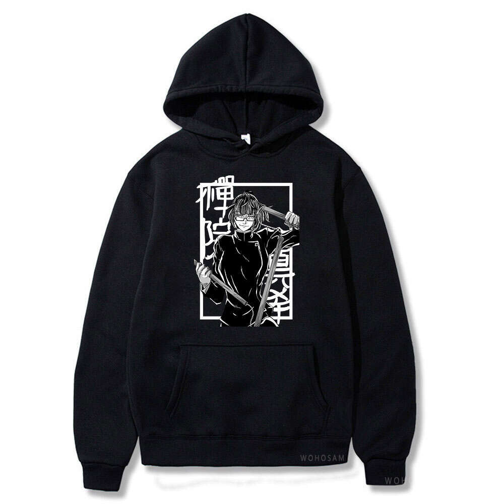 Jujutsu Japan Kaisen Plus Size Hoodies Zenin Maki Manga Anime Autumn Winter Warm Clothes Haruku Pullover Hooded Tops