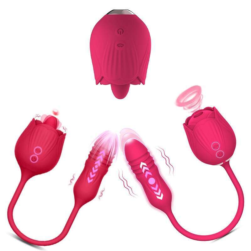 Rose Shape Vagina Sucking Vibrator G-spot Masturbation Nipple Sucker Oral Licking Clitoris Stimulation Sex Toys for Women