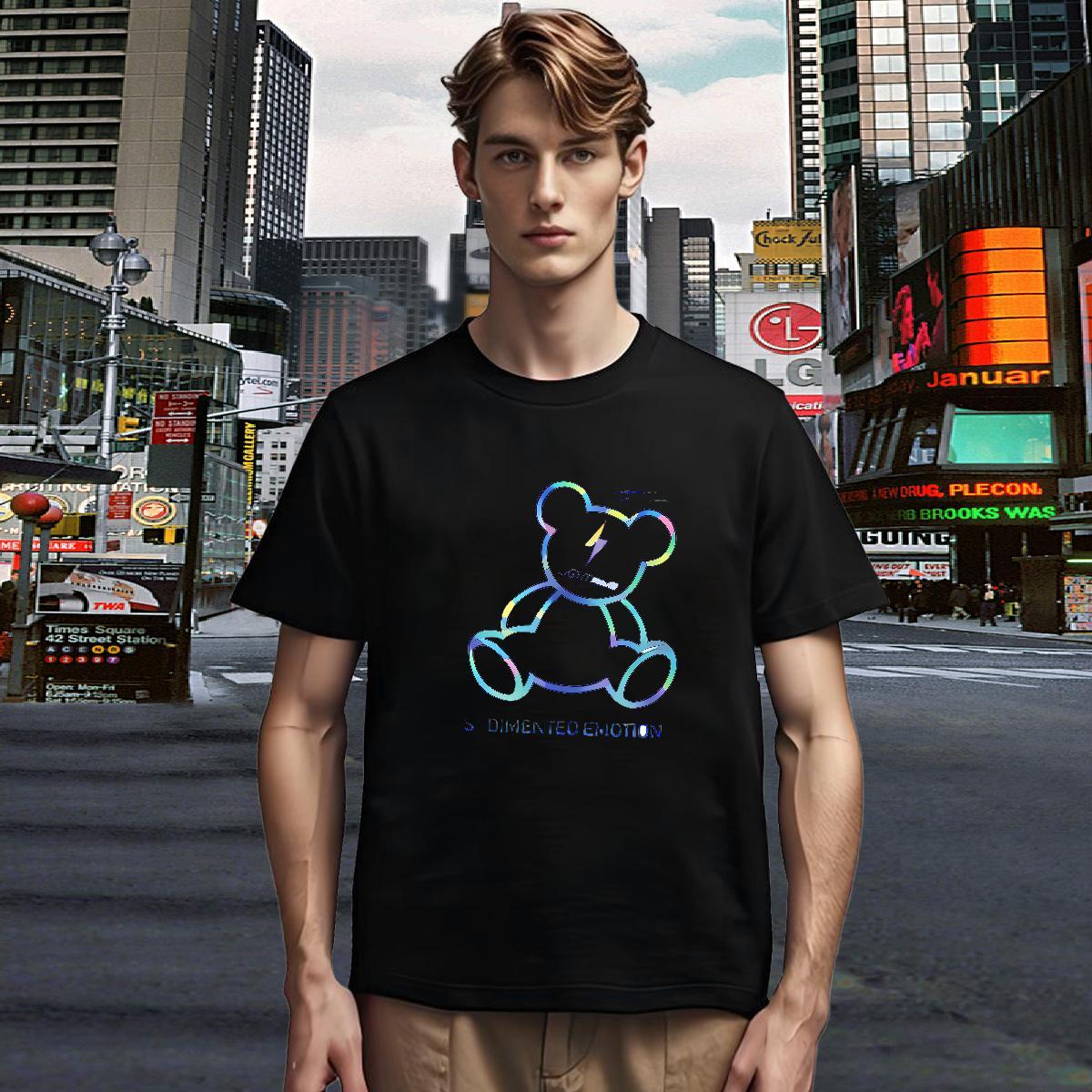 Mens T Shirts 230g 100% Cotton bear Street O Neck Short Sleeves Custom Anime Couples T Shirts Designer Fashion High Quality Clothings