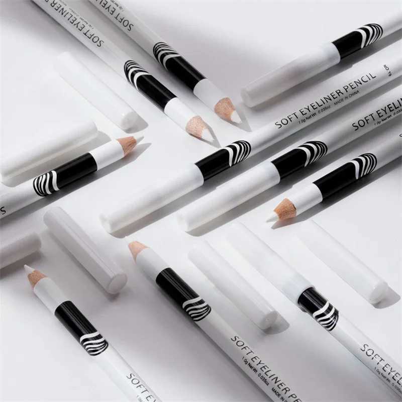 1/12pcs White Eyeliner Makeup Smooth Easy To Wear Lasting Eyes Brightener Waterproof Fashion Eyes Liner Pencils Eye Makeup Tool Y240813