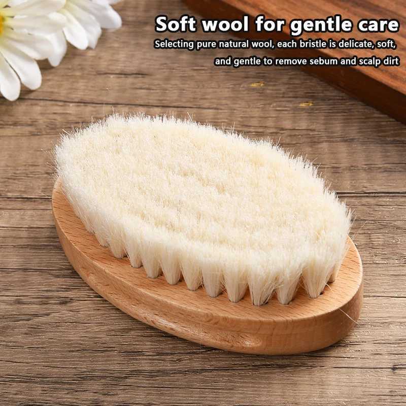 Wooden handle baby brush baby brush newborn brush baby hair comb massager W240813