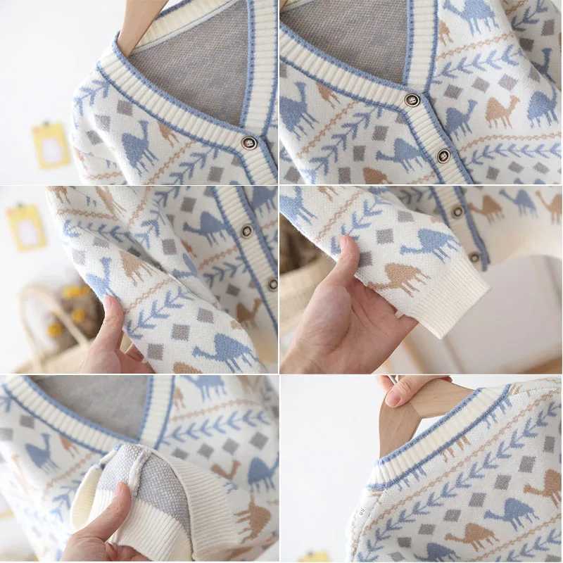 0-5 year old childrens boy Dinosolar sweater long sleeved cartoon knitted cardigan childrens knitted skydiving autumn and winter clothing W240813