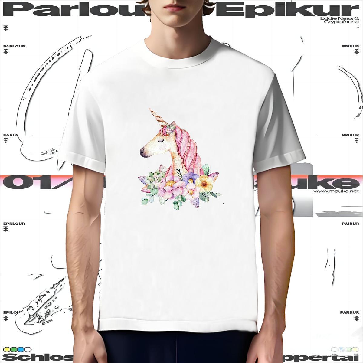 Popular T-Shirts for Men horse Breathable Short Sleeve Daily Outfit Oversized 230g Pure Cotton Men Tshirts Casual New Tee Shirt