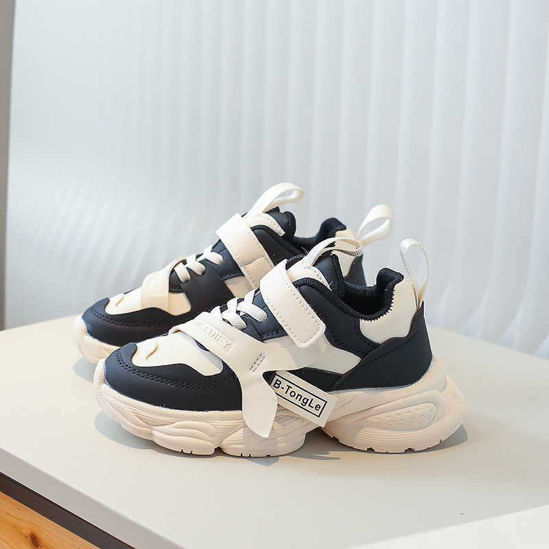 Sneakers Girls shoes childrens sports dad shoes 2023 Spring and Autumn collection new anti slip leather surface fashionable boys casual Forrest Gump s