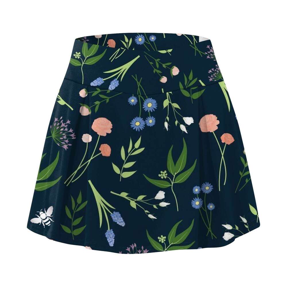 Training Running Women's Floral Printed Casual Sports Fiess Yoga Tennis Golf Badminton Pleated Short Skirt