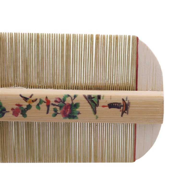 Chinese traditional bamboo double-sided lice comb handmade thick comb rose removal itching removal fleece comb W240813