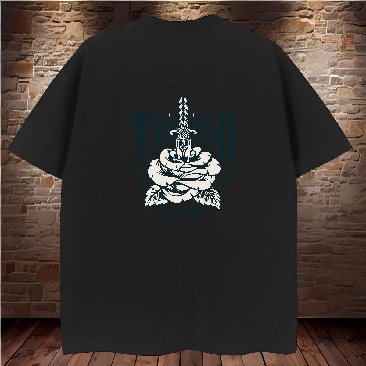 Wholesale tool Mens T Shirts Sport Men Tops Tees 100% Cotton 230g Designer Fashion Breathable Crew Neck Plus Size Custom Tee Shirt