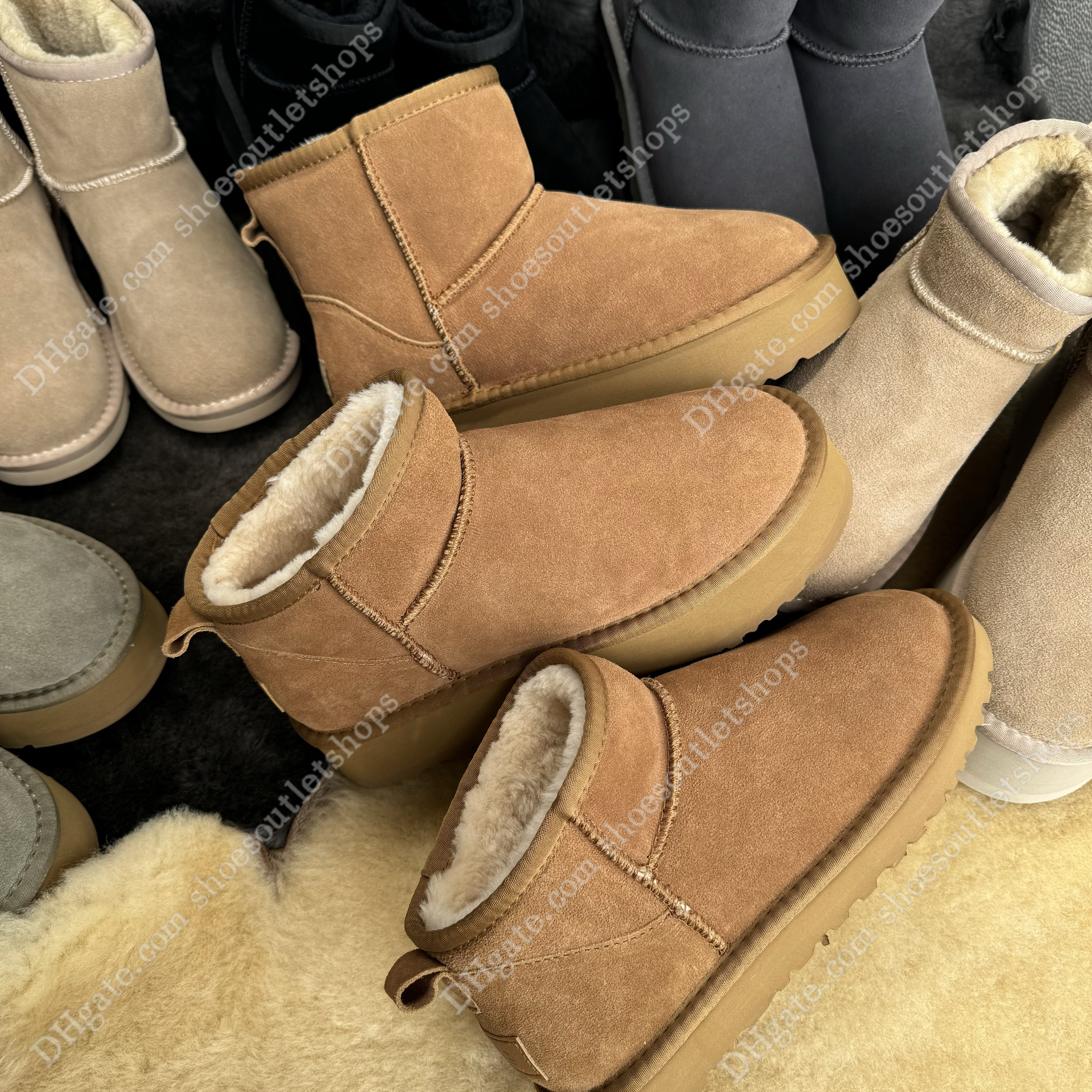 Snow boots Tazz slippers Chestnut Slides Dheepskin Shearling Tasman slipper Classic Ultra Mini Platform Boots snow Wool Blend Winter Australia Booties