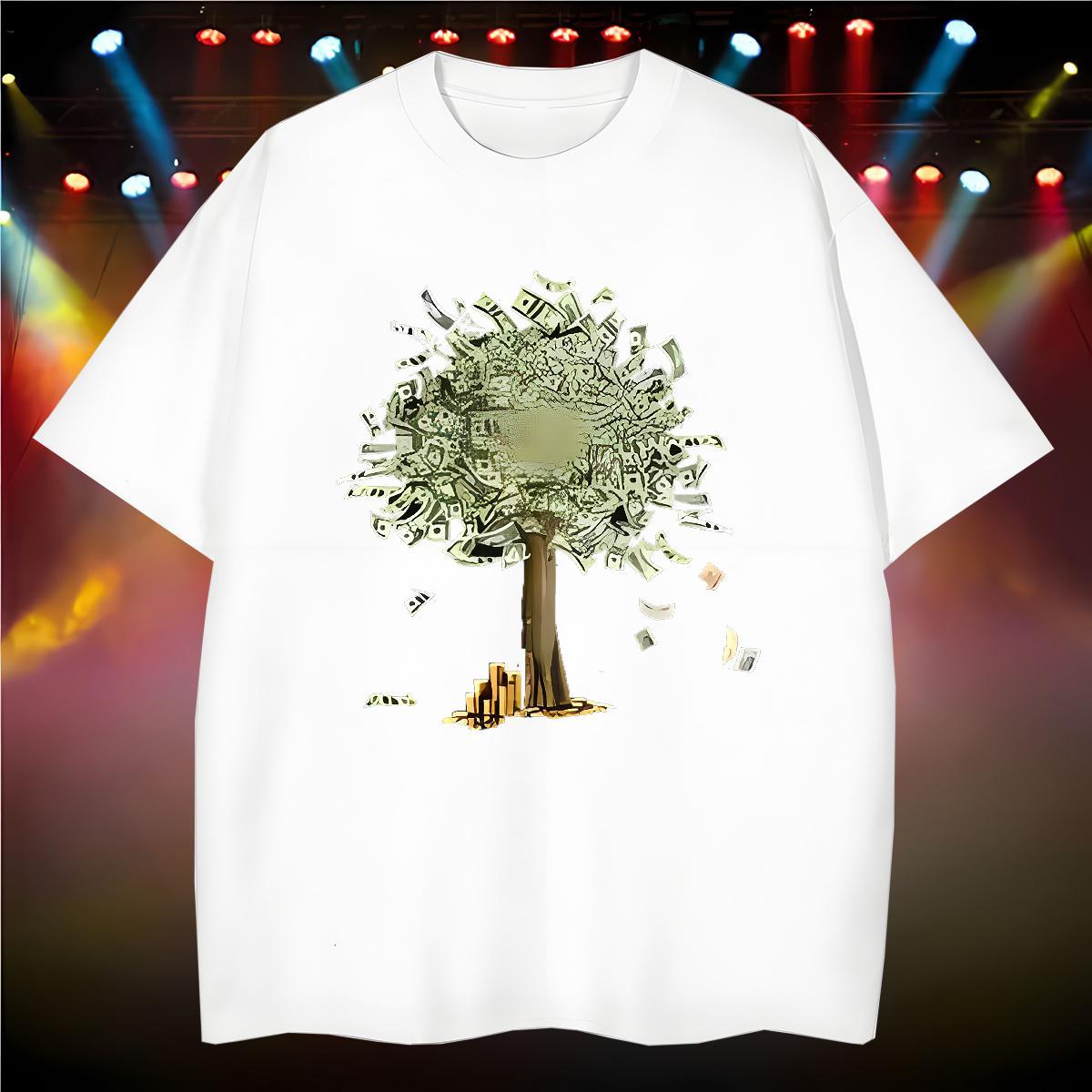 Soft tree T-Shirts Home Outdoor Tshirt for Man Woman 230g 100% Cotton DIY Breathable Short Sleeve Customized Tshirts