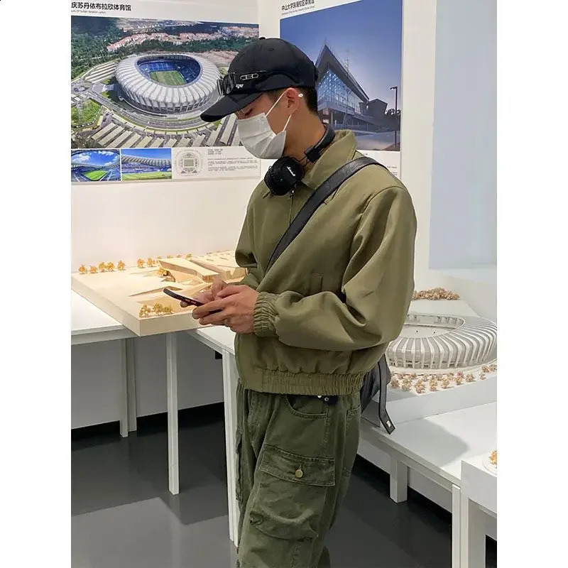 High Street Y2k Men Set Casual Loose Lapel JacketHip Hop Multi Pocket Overalls 2-piece Spring Autumn Fashion Couple Suit Trend 240813