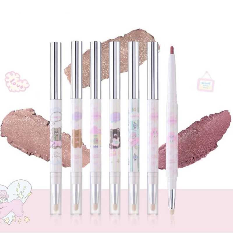 FLORTTE Eyeliner Gel Pen Double Head Silkworm Shadow Eye Shadow Pencil Set for Women Waterline Waterproof Smudge Proof Y240813