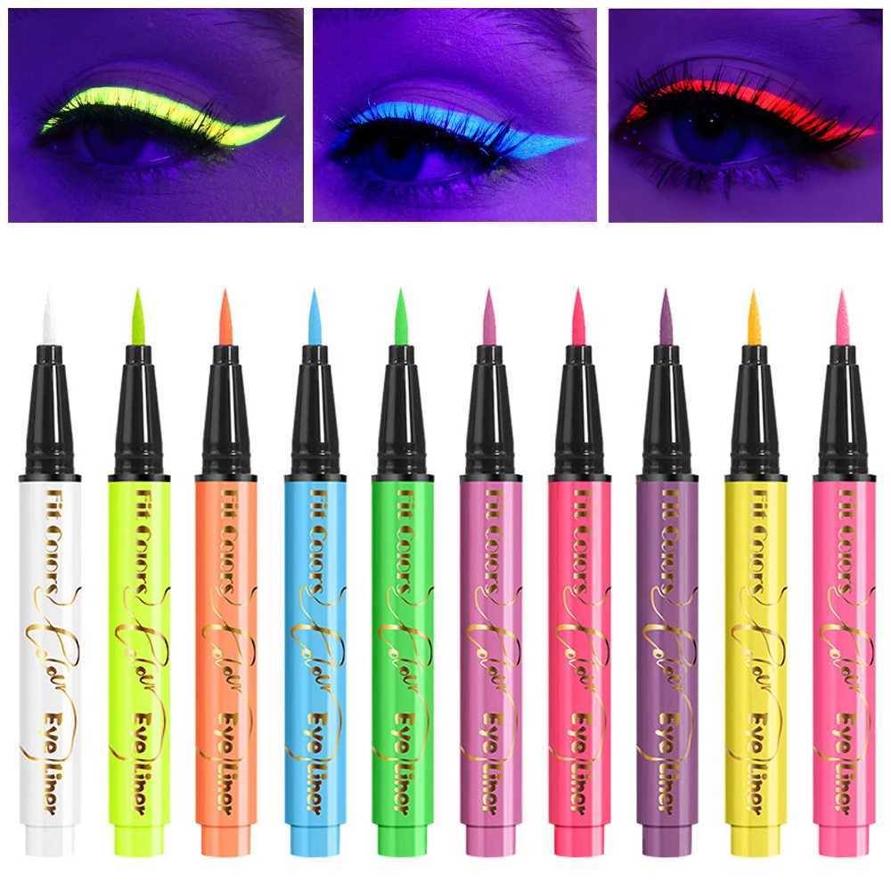 12 Colors Matte UV Light Neon Liquid Eyeliner Pencil Waterproof Lasting Colorful Liquid Eye Liner Makeup Blue Eyeliner Cosmetics Y240813
