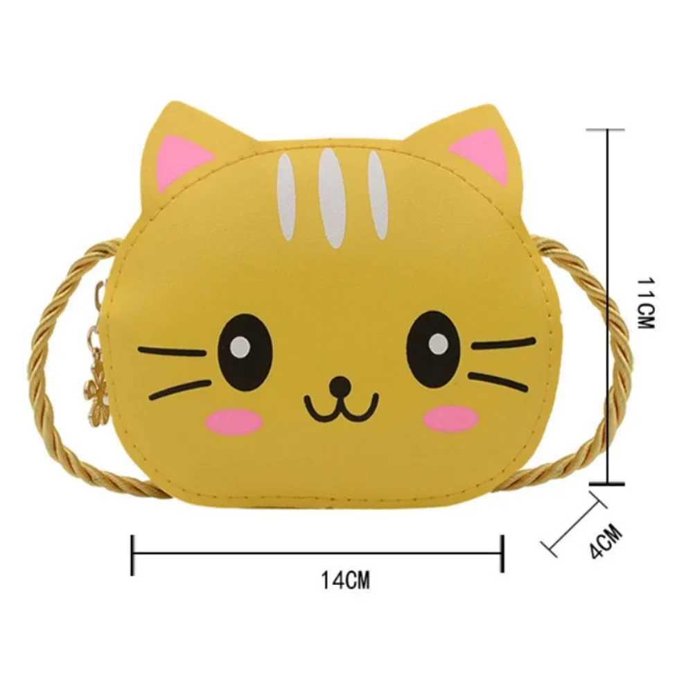 Fashion princess childrens mini handbag baby girl PU leather small shoulder cross body bag cute cat childrens coin wallet W240813