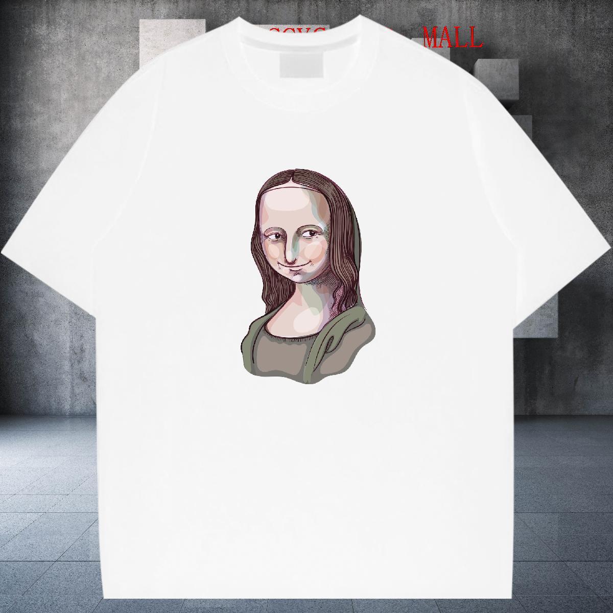 Designer portrait T Shirts Men Daily Outfit Tshirts 230g Cotton Classic O-Neck Short Sleeve Custom Print Oversized Tees Shirts