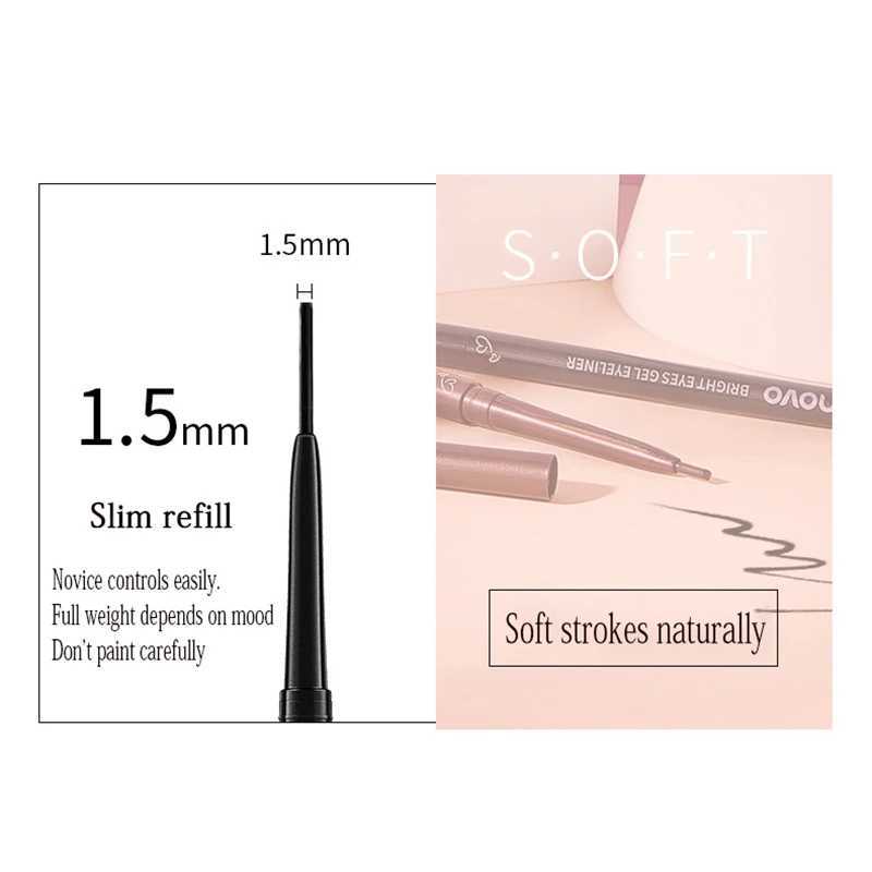 1 Pcs 6 Color Gel Eyeliner Pen Natural Long-lasting Waterproof Sweat-proof No Smudging Brown Black Eye Liner Pencil Eye Makeup Y240813