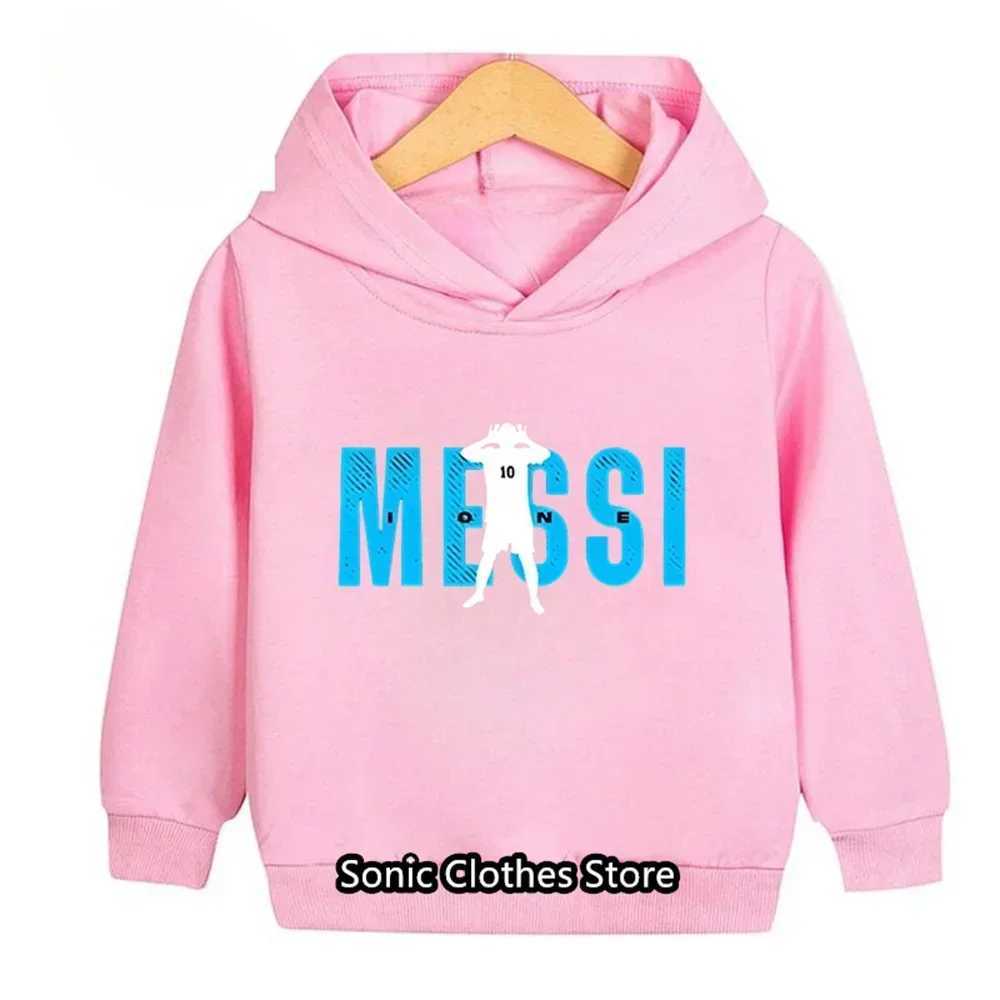 Messi Hoodie Kids Clothes Childrens Spring and Autumn Long Sleeve Hoodie Sportswear Baby 3-14 Years Old Boys Football SuitY240814
