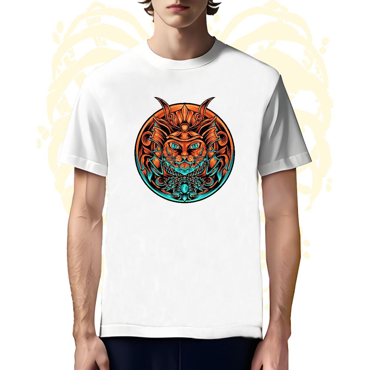Soft Mens T Shirts cat Round Neck Short Sleeve Street Wear Custom Print Oversized 230g Cotton Couples T Shirts Wholesale Tops Tees
