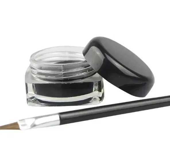 Black Waterproof Eyeliner cream Make Up Beauty Comestics Long-lasting Eye Liner gel Makeup Tools for eyeshadow with brush Y240813