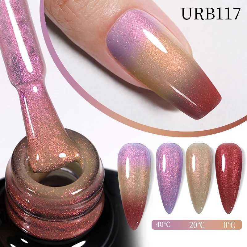 UR SUGAR 7ml Auroras Glitter Thermal Gel Nail Polish Ultra-thin Temperature 3 Colors Changing Soak Off UV LED Manicure Nails GelM240814