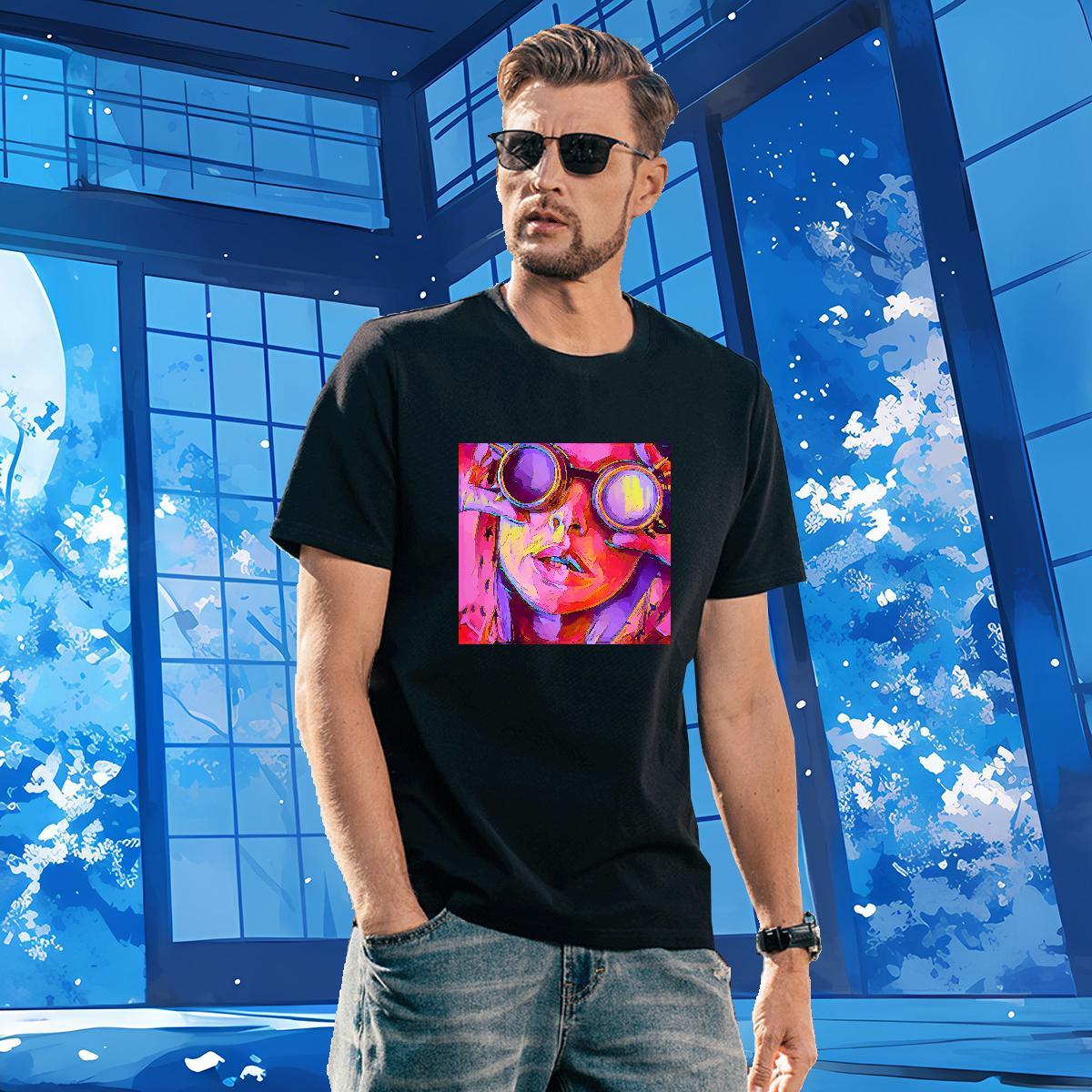 Comfortable portrait T-Shirts Street Men Tshirts 230g 100% Cotton New Designer Round Neck Short Sleeve Custom Printed Tee Shirt