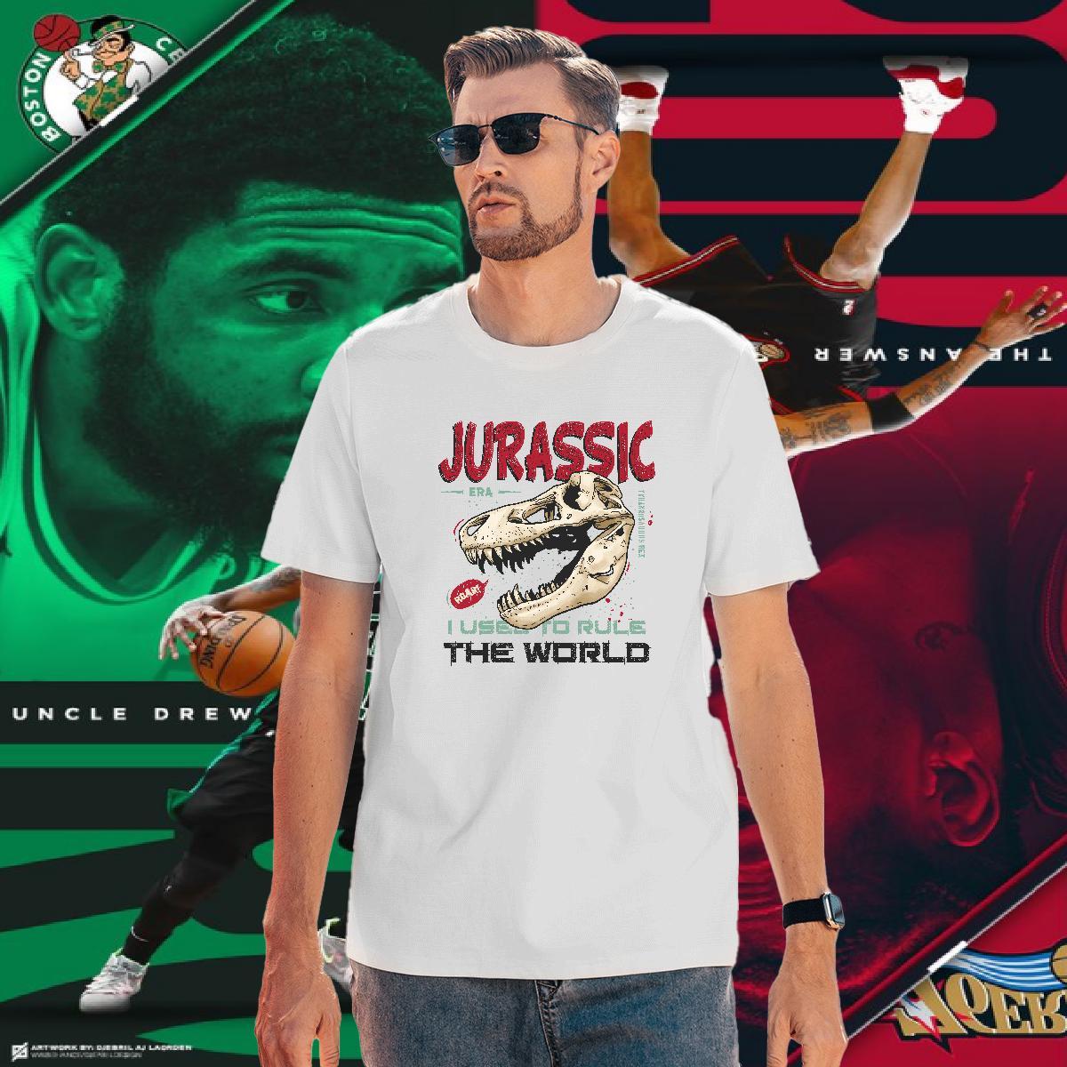 Unisex T-Shirts dinosaur Breathable Crew Neck Daily Outfit Anime 230g Cotton Tshirts Customized Tee Shirt