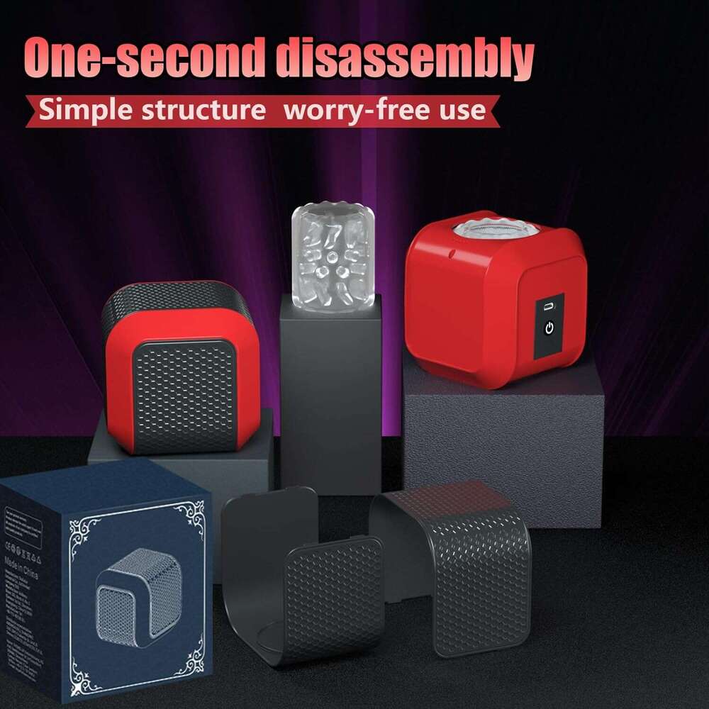 Hidden design for male sex toys, Anaranja male device with 7 thrust and rotation modes, dual open end sex machine, Tesseract shaped adult hands-free d