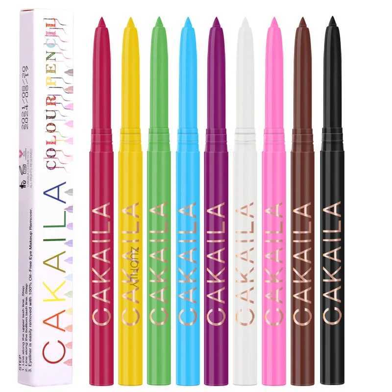 Rotating Color Matte Eyeliner Gel Pencil Lasting Waterproof Easy To Wear White Yellow Blue Eye Liner Pen Beauty Makeup Cosmetics Y240813