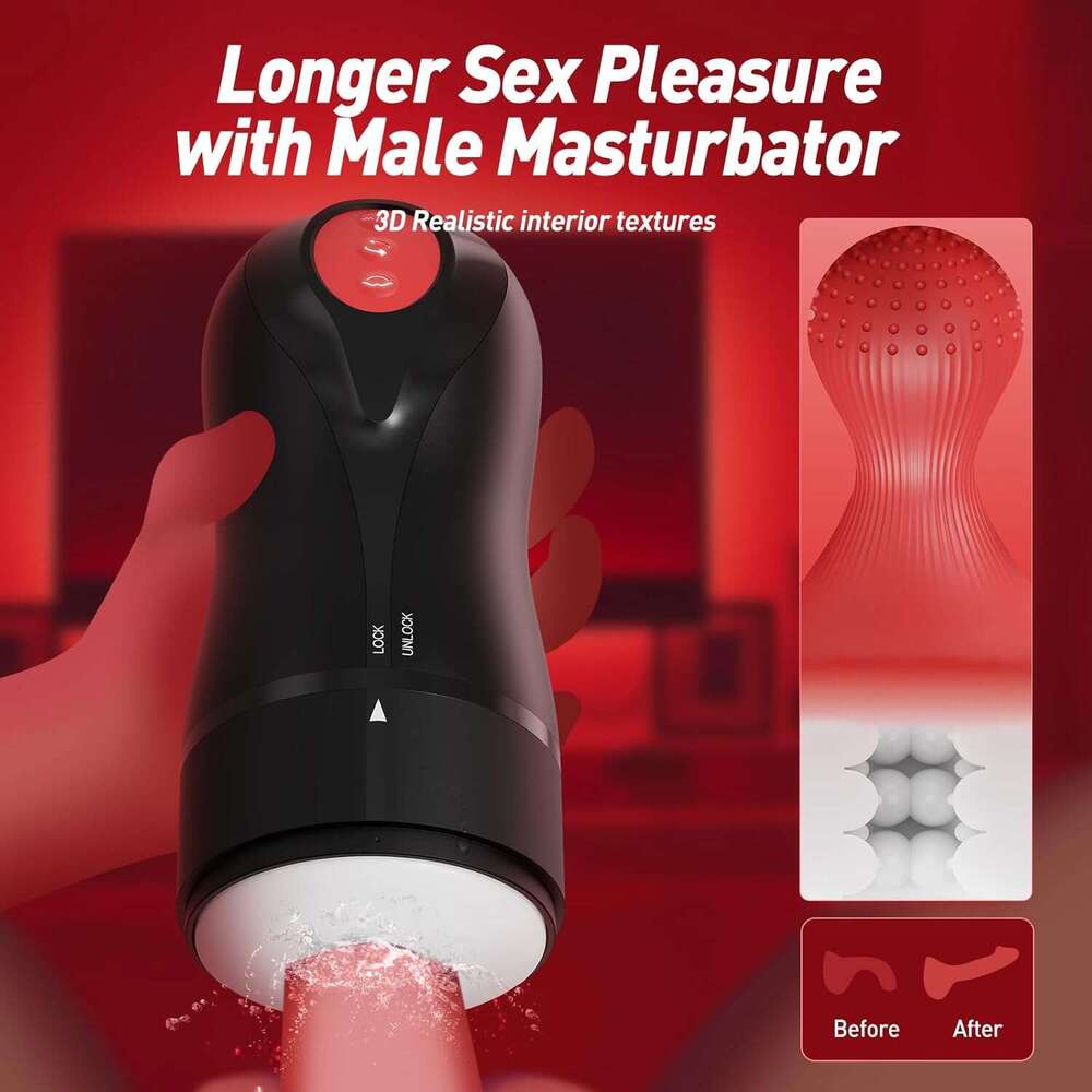 Tracy's Dog Automatic Male Masturbator, Male Sex Toy with 3 Swirling 5 Tightening 10 Vibration Modes Hands Free Adult Toys Pocket Pussies with 3D