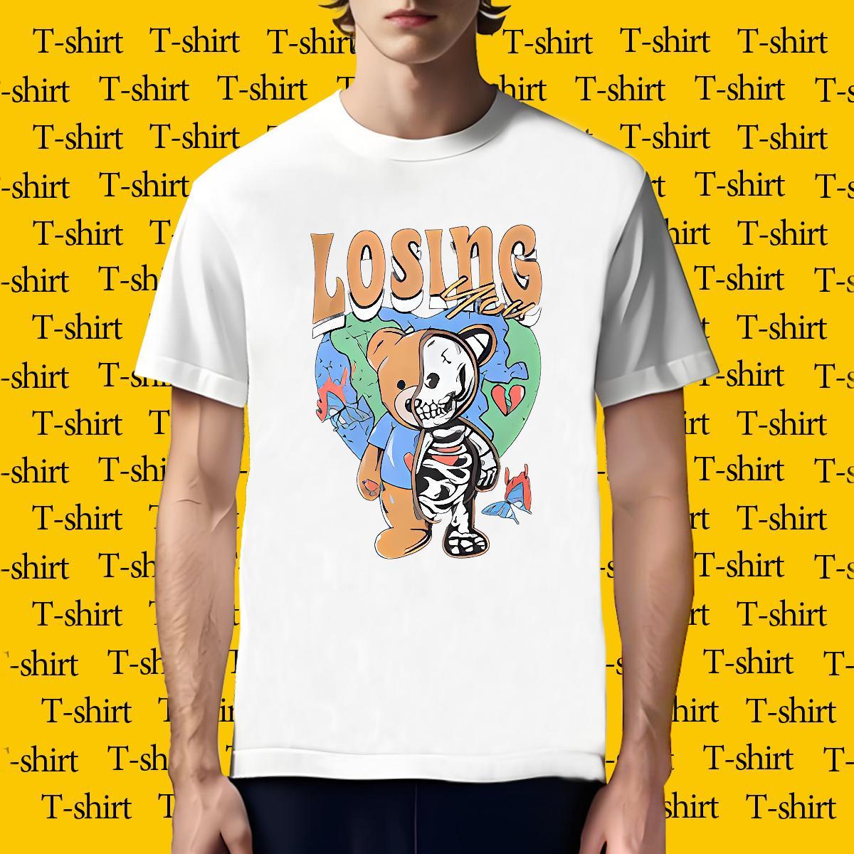 Designer Man T Shirts bear Pure Cotton Street Casual DIY Logo Oversized 230g 100% Cotton Tshirt for Man Woman New Tops Shirt