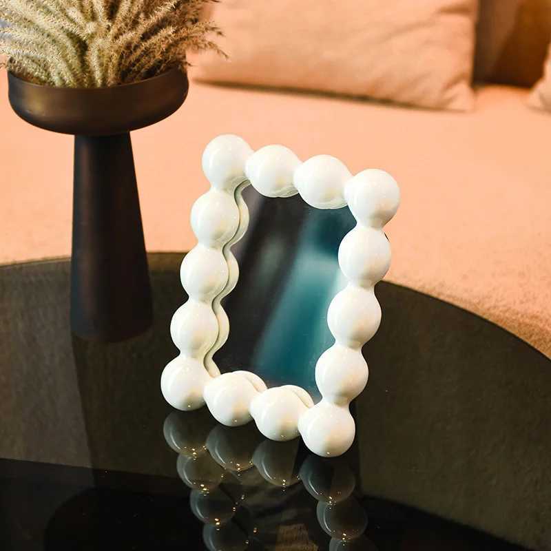 Mirror High Beauty Bedroom Dressing Table Cotton Candy Makeup Mirror New Dormitory Desktop Instagram Style Makeup Mirror W240813