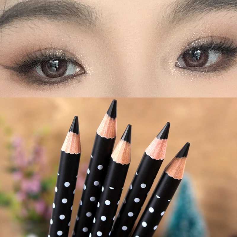 Cool Black Eyeliner Wooden Pencil Waterproof Long Lasting Gel Eye Liner Pen Dots Eyebrow Pencil Makeup Eye Beauty Cosmetics Tool Y240813