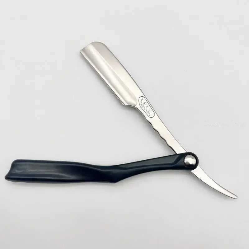 New Barber Vintage Manual Shaver RazorZinc Alloy ABS Handle Shaving Knife With Feather Blades Multifunction 5 ColorsM240814