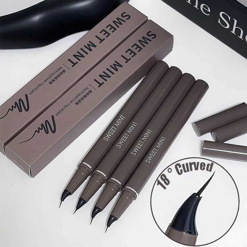 Quick Dry Liquid Eyeliner Curved Pen Tip Easy To Draw Fine Lower Eyelash Eyelid Pencil Smooth Eye Liner Waterproof Cosmetics Y240813