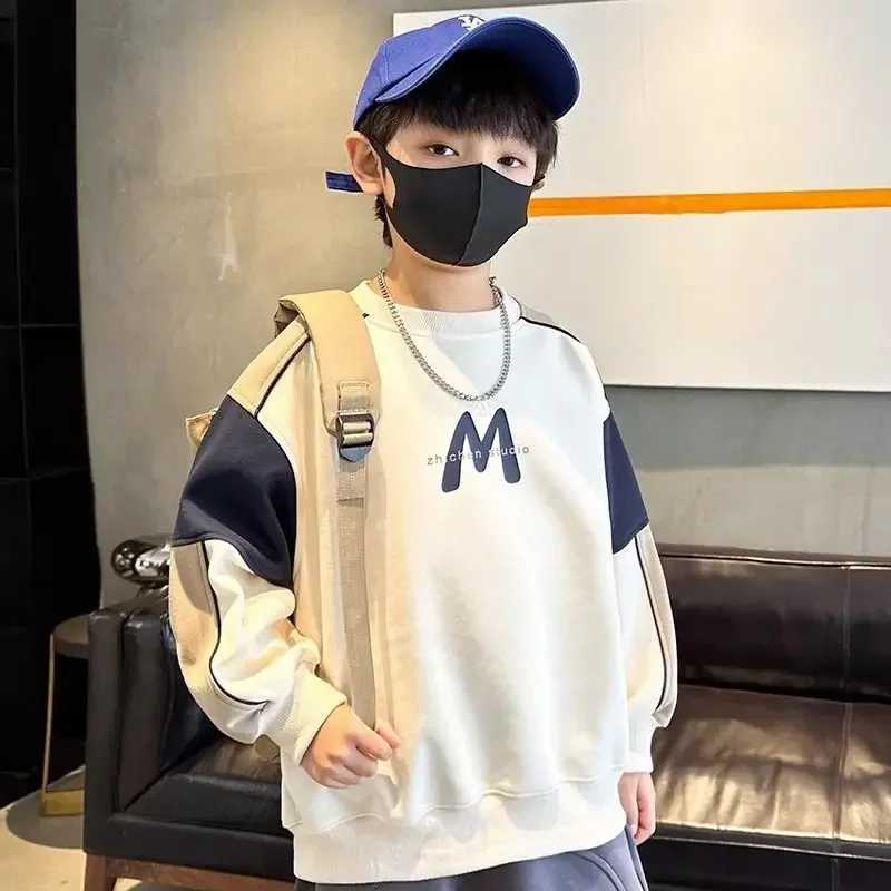 Boys Autumn Fashion Sweatshirts Kids New Korean Style Trend Long Sleeved Pullover Outfits Children Top ClothesY240814