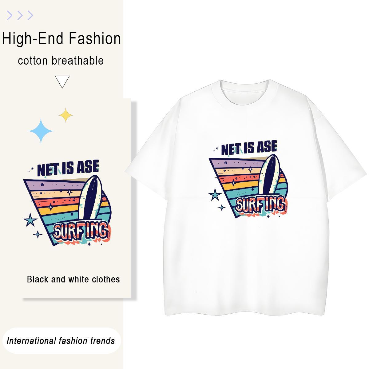 Unisex Men Clothes T-Shirt Hip Hop Street 230g Pure Cotton DIY Printed Short Sleeve O-Neck beach T Shirt For Man Wholesale Tshirts