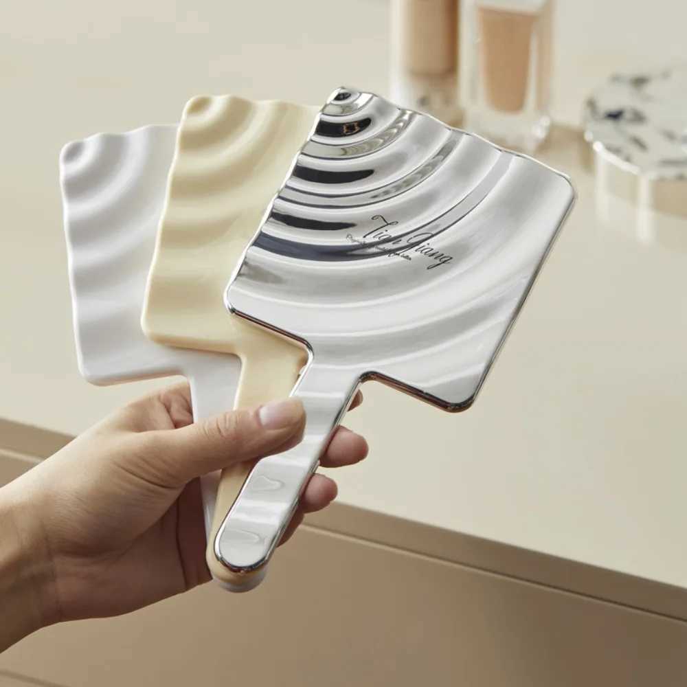 Luxury mini makeup mirror handheld electroplated square mirror high-definition beauty makeup mirror for women W240813