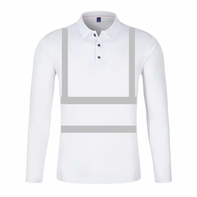 Hi Vis Safety Work Polo Shirt Reflective Construction Shirts for Men Quick Dry Long Sleeve Shirt Men Outdoor 240814