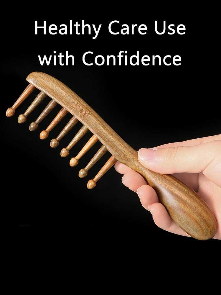 Hawthorn wood massage hair comb scalp massage anti-static smooth hair comb droplet shaped comb W240813