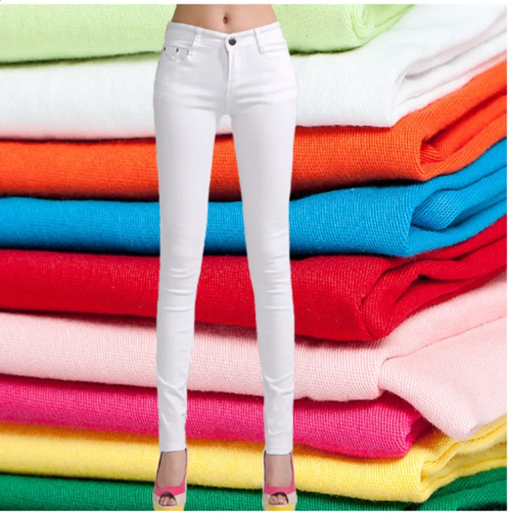 Womens Candy Color Pants Pencil Trousers Spring Autumn Elegant Office Mid Waist Pants For Women Slim skinny jeans pants female 240813