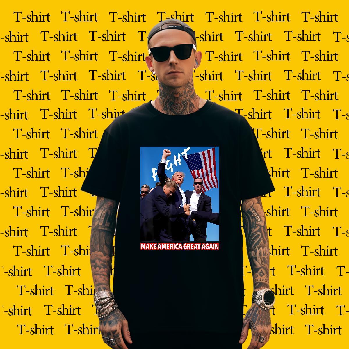 Cool Design T shirt Trump Short Sleeve Soft Casual Daily Wear Plus Size Cartoon 100% Cotton 230g Tshirt for Man Woman Casual New Clothings