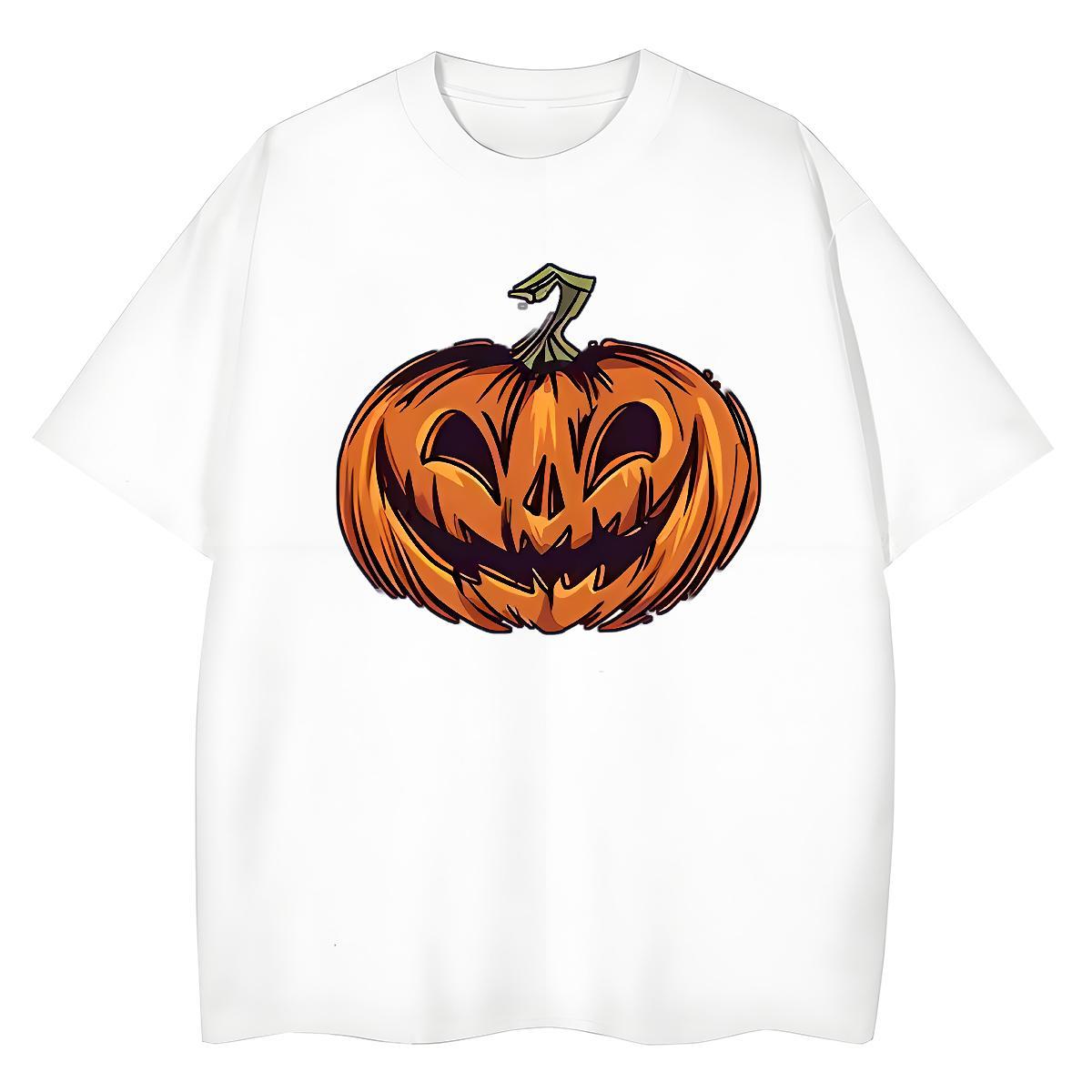 Classic Man T Shirts pumpkin Crew Neck Hip Hop DIY Anime 230g Cotton Men Clothes T-Shirt Free Shipping Tees