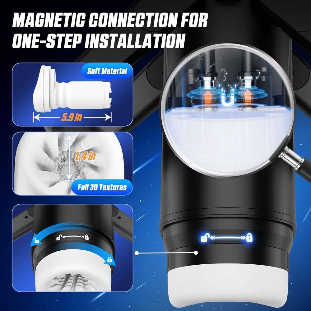 Men's automatic male sexual toy - male sexual toy, 9 thrust and 9 vibration and wing shaped handle design, with LCD display pump, pocket genital 