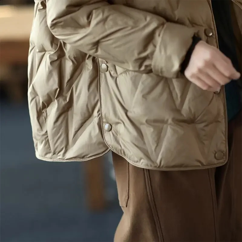 Winter Womens Jackets Cotton Jacket Warm Quilted Cold Coat Parkas Korean Fashion Womens Winter Clothing Buttons 240813