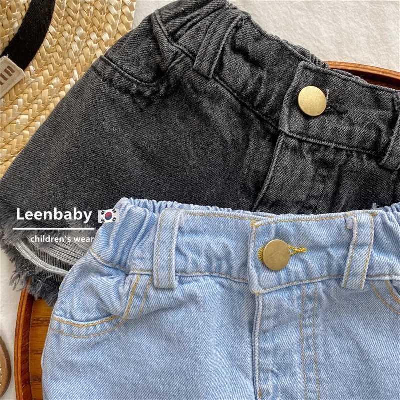 Baby girl denim shorts summer jeans childrens casual clothing W240813