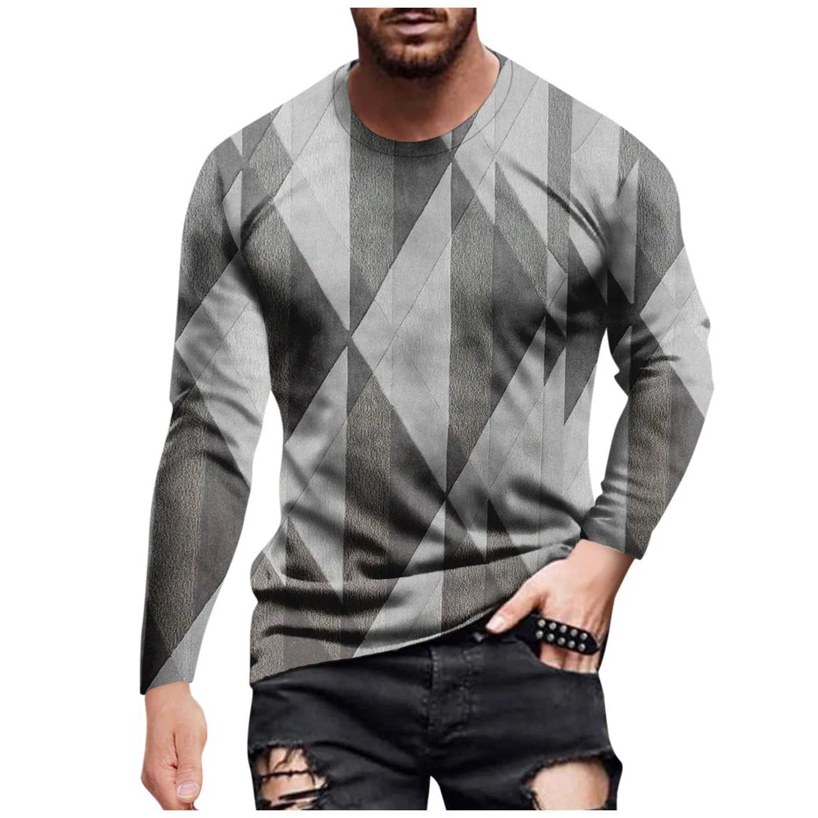 Vintage MenS T-Shirt Men Letter Graphic T Shirts Cotton 3d Print Long Sleeve Tees Henley Shirt Oversized Man Clothing TopsM240814