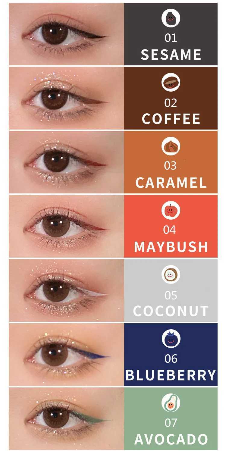 FLORTTE Fruit Salad Series Colorful Waterproof Liquid Eyeliner pencil Long-lasting Non-smudging Easy to Wear Eye Makeup Cosmetic Y240813