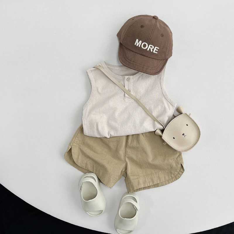 Summer Children Shorts 1-8Y Boys Girls Cotton Daily Shorts Solid Color Casual Mens Clothing Korean Preschool Clothing Childrens Clothing 2024 New Edit