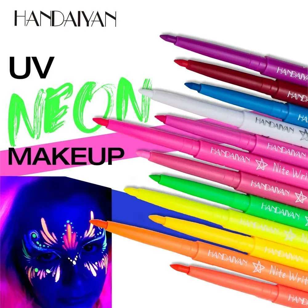 Fluorescent Eyeliner Pen 12 Colors UV Waterproof Eyeliner Gel Pen Makeup Eyeshadow Stick Halloween Face Painting Pen Cosmetics Y240813