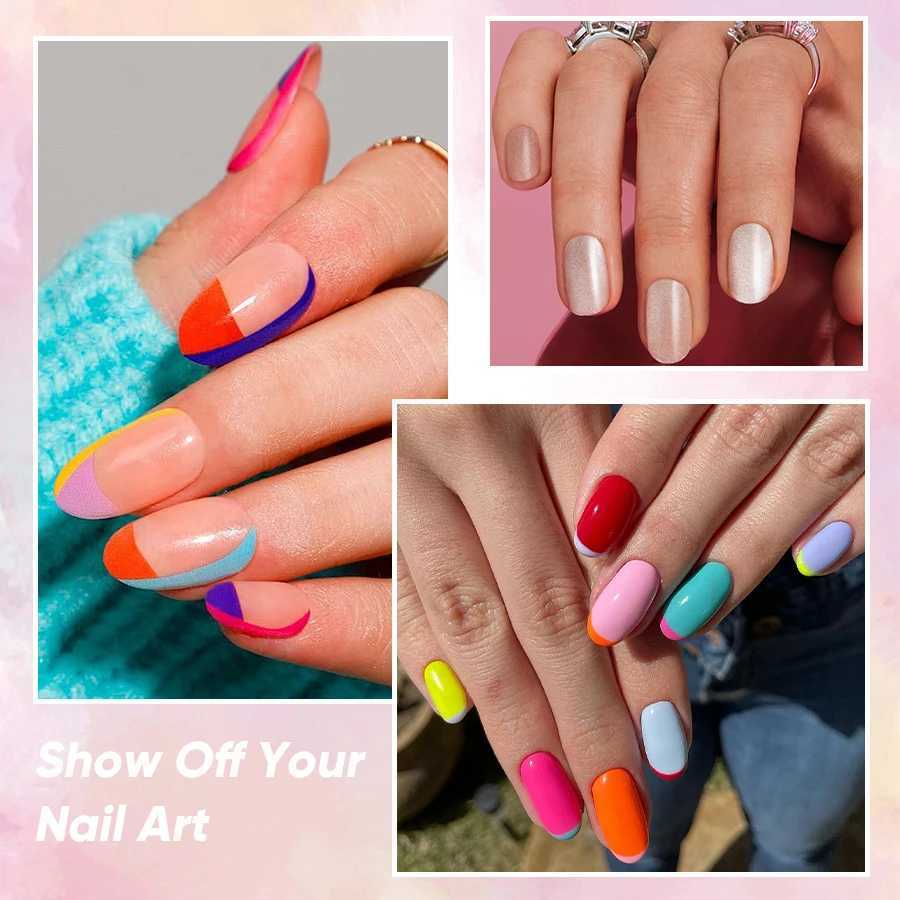 46 Color Nail Gel DIY Press on Nails Not Easy To Degum Smooth Advanced Fashion Solid Color Glitter Nail Art Women BeautyM240814